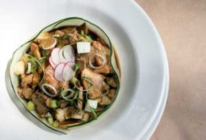 Ceviche de abulón y caracol