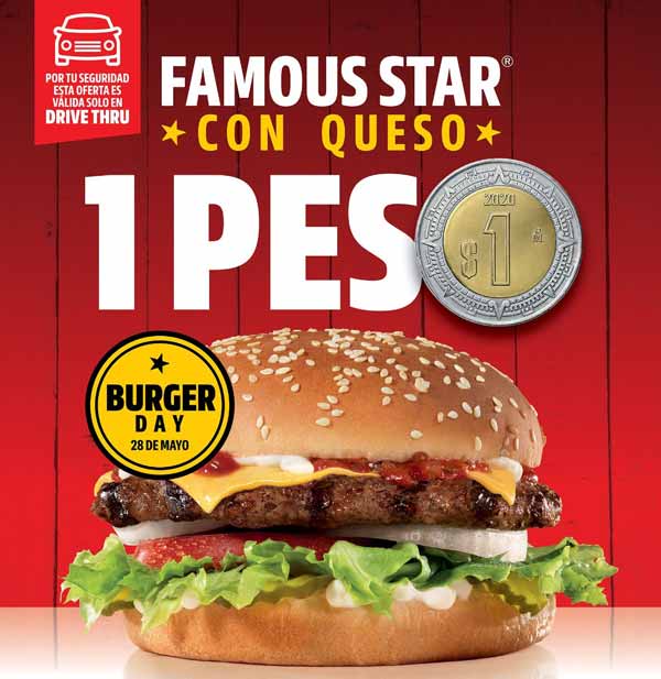 Carl's Jr. ofrece hamburguesa Famous Star a un peso 1 Carl’s Jr. ofrece hamburguesa Famous Star a un peso