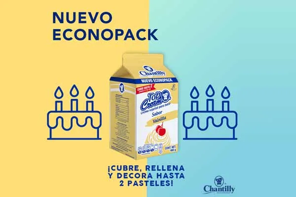 Chantilly lanza presentación Econopack de su Top Cream Vainilla