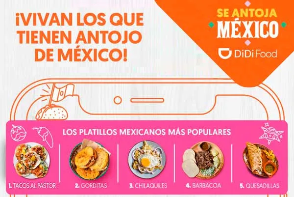 La comida mexicana, la categoría más pedida en la app de DiDi Food