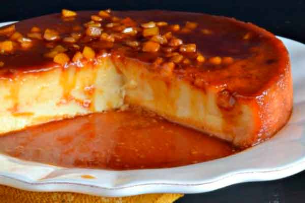 flan con vino postres