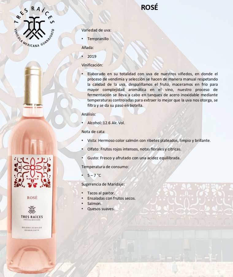 Rosé de Vinícola Tres Raíces