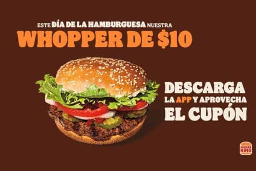 En el Día de la Hamburguesa la Whopper de Burger King costará sólo 10 pesos
