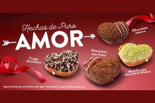 Donas hechas de puro amor en Krispy Kreme para San Valentín