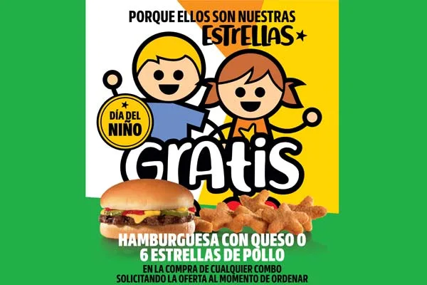 Carl’s Jr. consiente a los niños con hamburguesas y piezas de pollo gratis