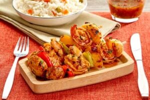 camarones al durazno