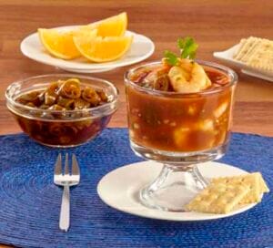 Cóctel de camarón con Naranja