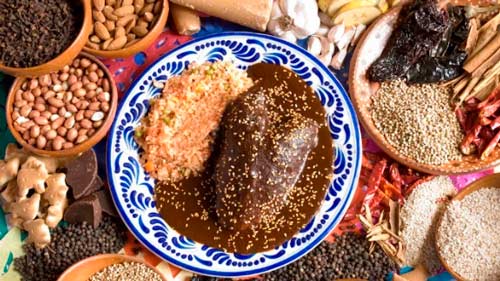 mole con arroz