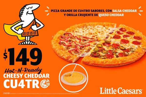 La nueva Cheesy Cheddar Cu4tro llega a Little Caesars por tiempo limitado