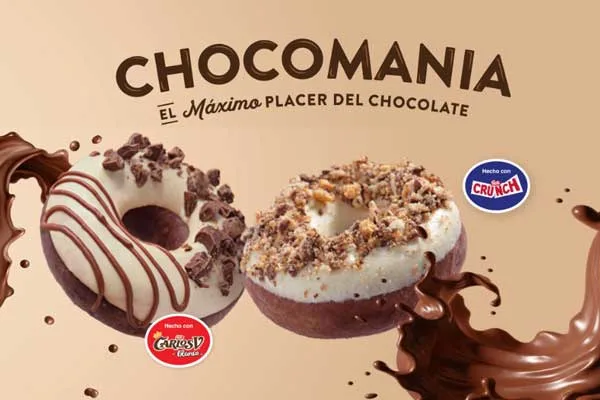 Krispy Kreme lanza donas Chocomanía elaboradas con Carlos V