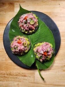 sopes con tartar de atún