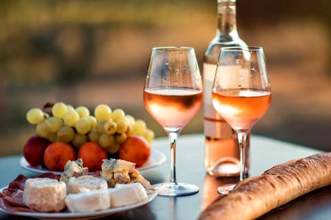 copa para vinos rosados