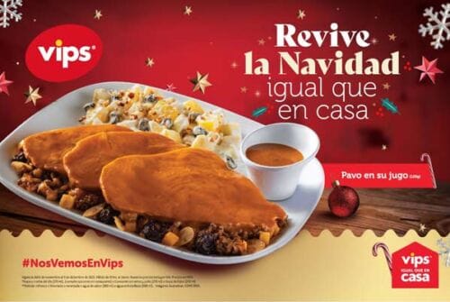 Vips ofrece menú de temporada para revivir la Navidad igual que en casa