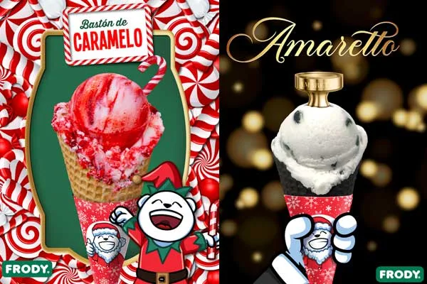 Amaretto y bastón de caramelo, la nueva apuesta de sabores de Frody