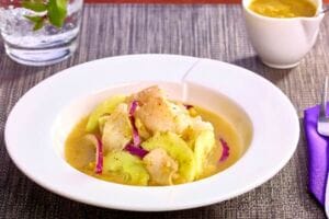 Pescado estilo aguachile al serrano