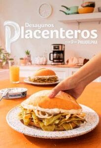 Desayuno de chilaquiles con P de Philadelphia