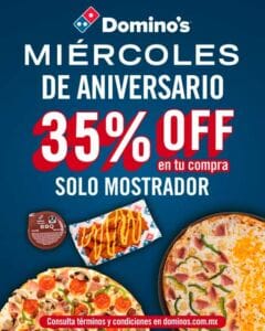 miércoles de aniversario de Domino's Pizza