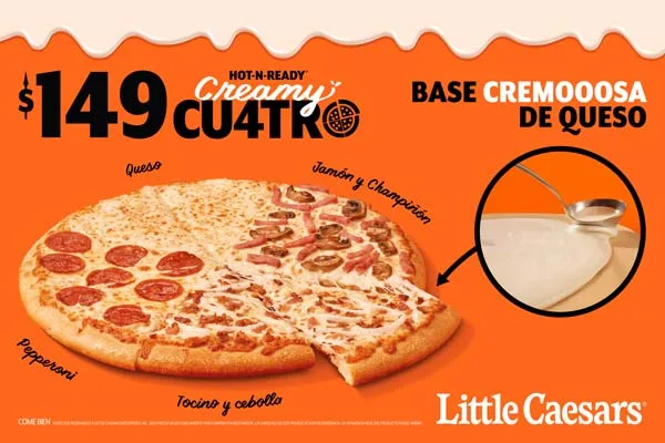 🍕 Creamy Cu4tro, la nueva experiencia cremooosa de Little Caesars