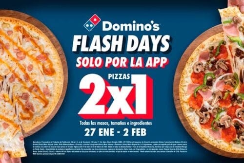 Flash Days pone las pizzas de Domino’s al 2×1 al comprar por la app