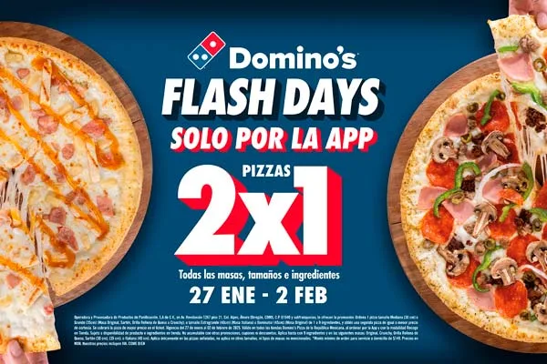 Flash Days pone las pizzas de Domino’s al 2×1 al comprar por la app