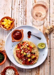 Tacos al pastor con vinos de Rioja