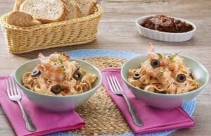 Pasta con camarones