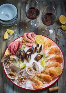 Mariscada con vinos de Rioja