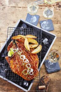 Pescado a la Talla con vino de Rioja