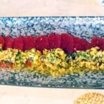 Sashimi de atún con salsa de aceitunas