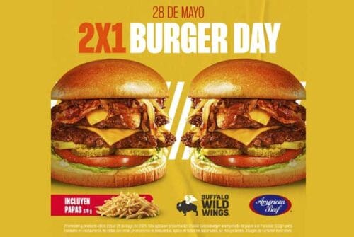 Buffalo Wild Wings invita a disfrutar del Día de la Hamburguesa al 2X1