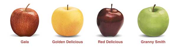 Guía visual de las manzanas por color: el sabor del rojo, verde o amarillo 3 Manzanas Washington