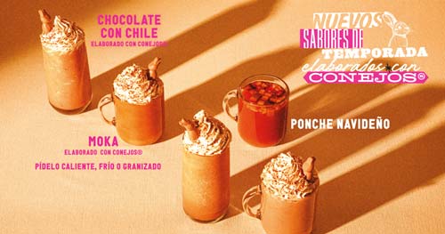 Cielito Querido Café añade a su menú navideño un toque divertido con Conejo Turin 2 bebidas de temporada navideña Cielito Querido