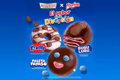 Krispy Kreme y Ricolino traen de vuelta los sabores de la infancia en forma de dona