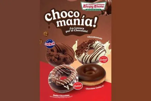 ¡Regresa la Chocomanía de Krispy Kreme! Nuevas combinaciones de Carlos V y Crunch para los amantes del chocolate