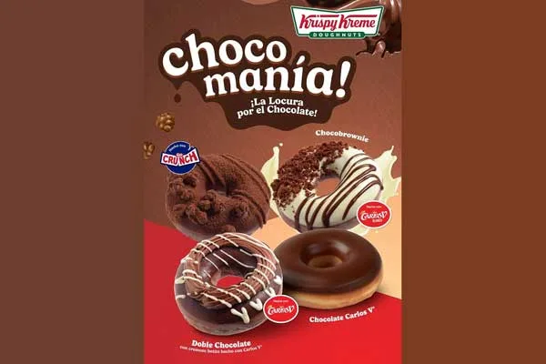 ¡Regresa la Chocomanía de Krispy Kreme! Nuevas combinaciones de Carlos V y Crunch para los amantes del chocolate