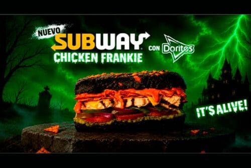 Chicken Frankie: el Sub de pan negro que lanzan Subway y Doritos para Halloween