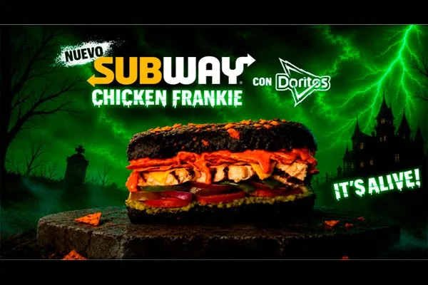 Chicken Frankie: el Sub de pan negro que lanzan Subway y Doritos para Halloween
